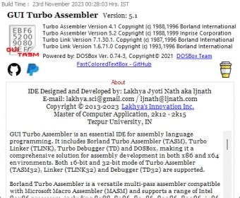 GUI Turbo Assembler (free) download Windows version.